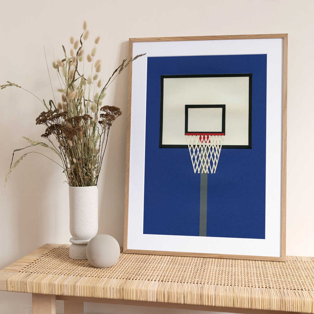 Modern Basketball Hoop - Art Print by Rosi Feist