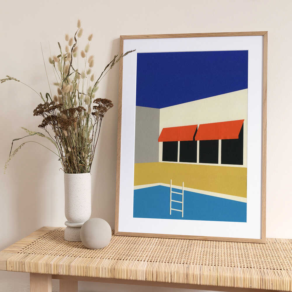 Sunny Poolside Architecture - Art Print by Rosi Feist