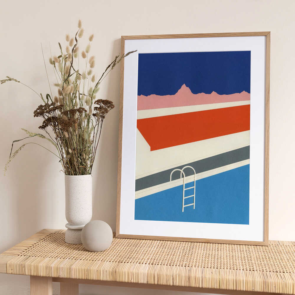Colorful Poolside Abstract - Art Print by Rosi Feist