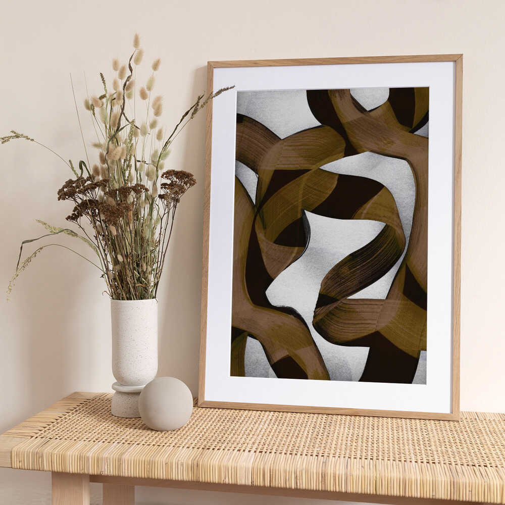 Brown Flowing Abstract - Art Print by Mareike Böhmer