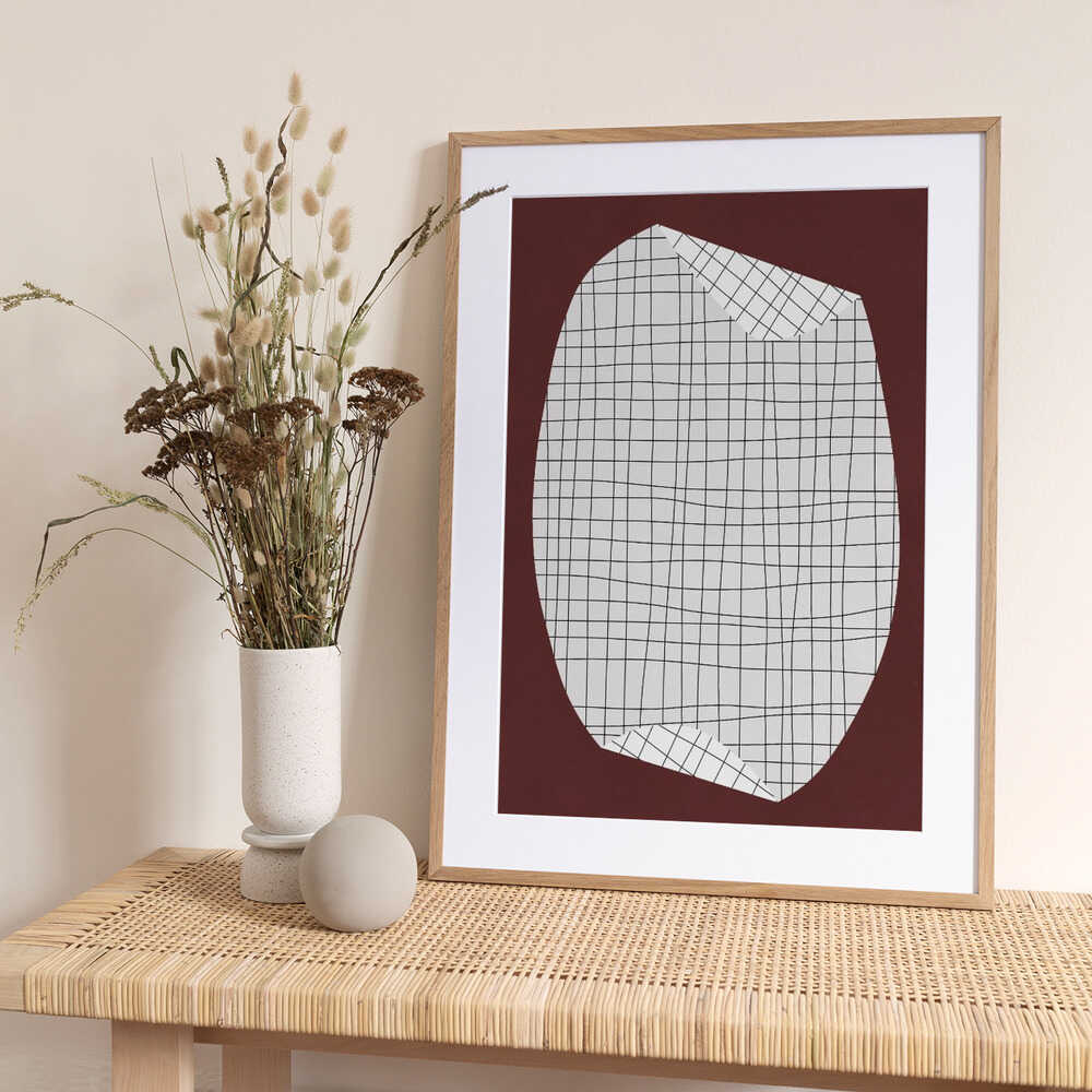 Folded Grid Pattern - Art Print by Vitor Costa