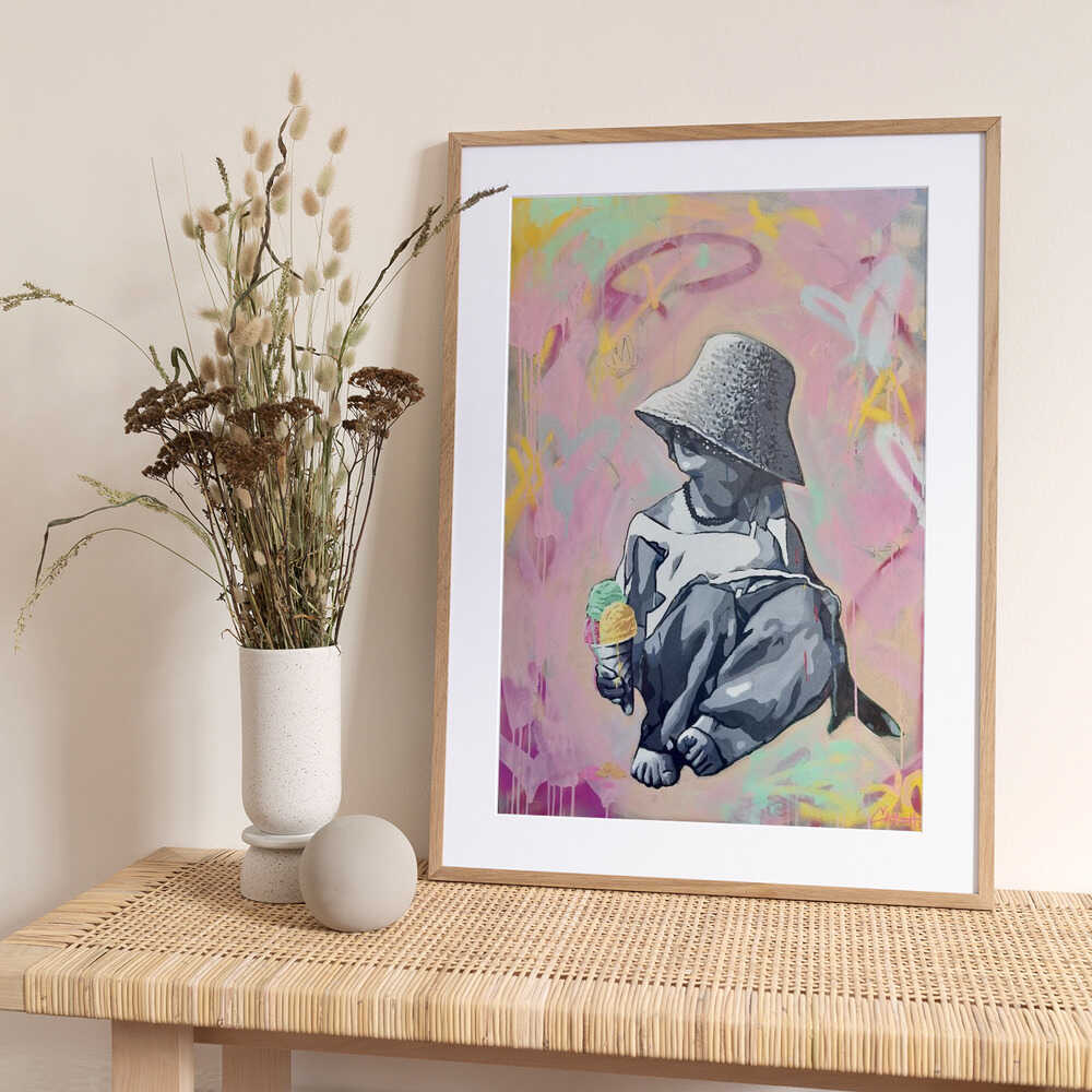 Child's Summer Ice Cream - Art Print by Suzan Habib