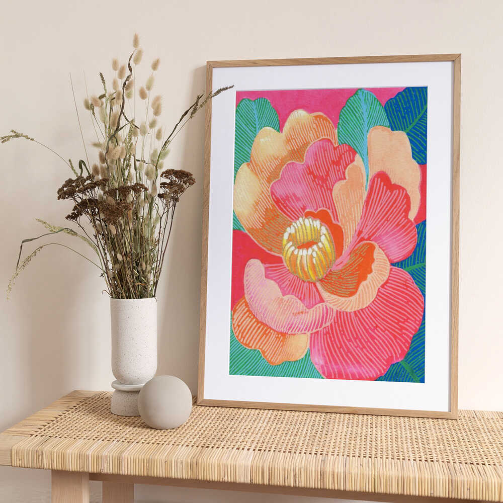 Colorful Tropical Bloom - Art Print by Katie O'Shea