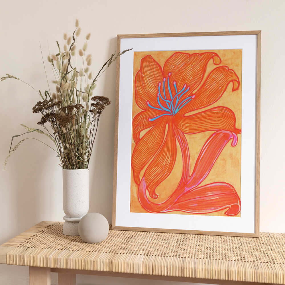 Vibrant Orange Lily - Art Print by Katie O'Shea