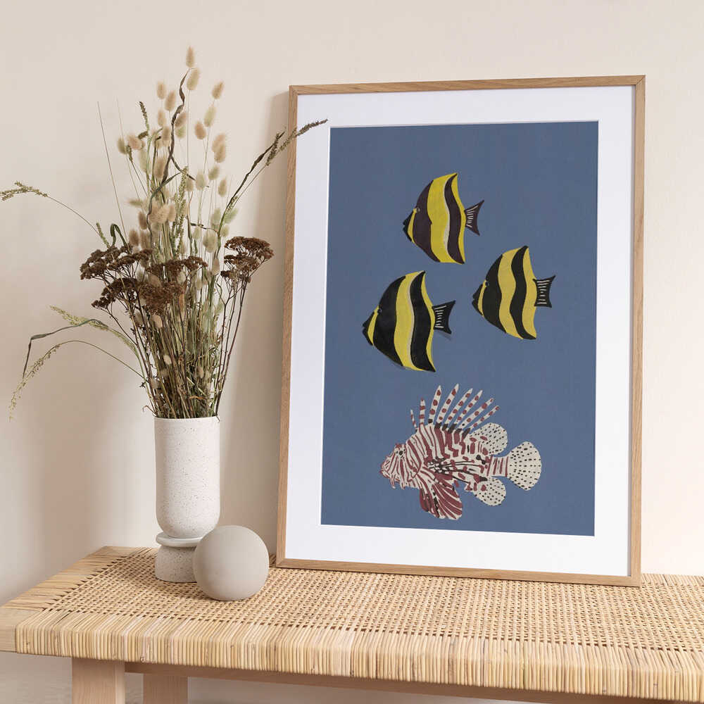 Lionfish and Tropical Fish - Art Print by Nicholas