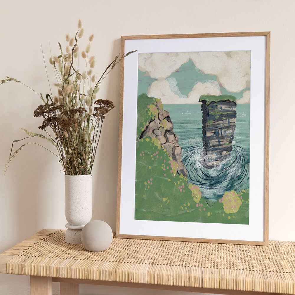 Coastal Cliffs Sea Stack - Art Print by Charlotte Trudgett