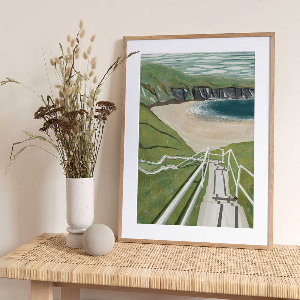 Steps to the Beach - Art Print by Charlotte Trudgett