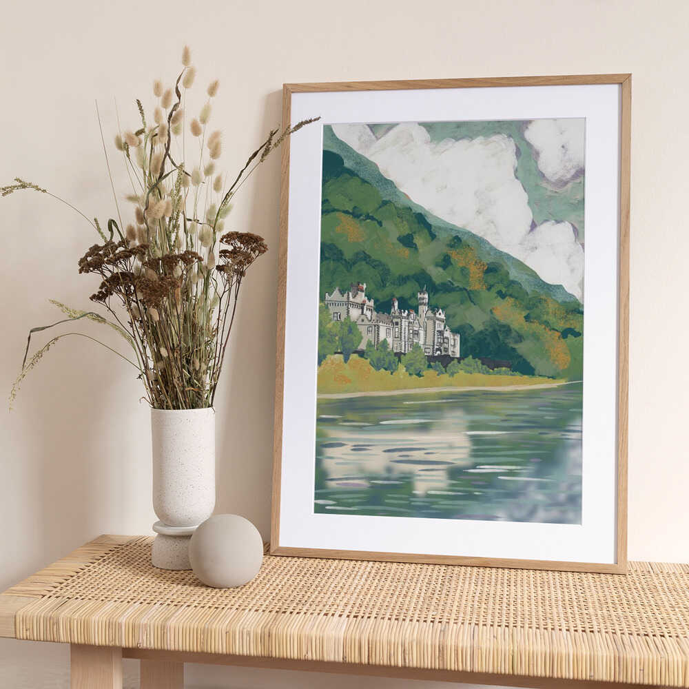 Historic Lakeside Castle - Art Print by Charlotte Trudgett