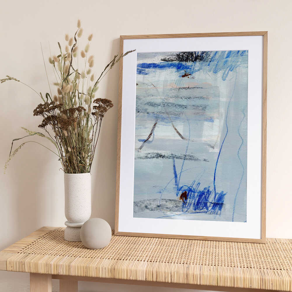 Cool Blue Abstraction - Art Print by uplusmestudio