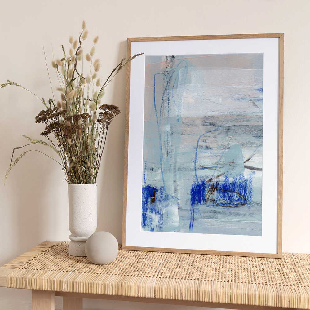 Blue Abstract Flow - Art Print by uplusmestudio