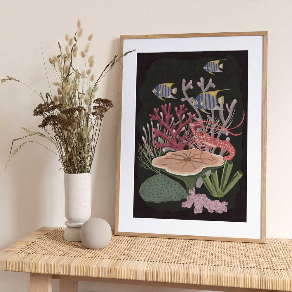 Spiny Lobster Coral Reef - Art Print by Nicholas