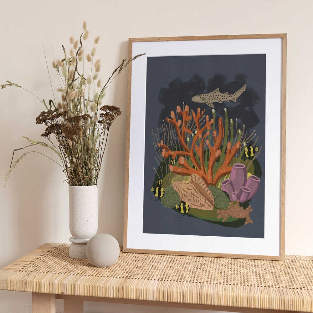 Leopard Shark Reef - Art Print by Nicholas