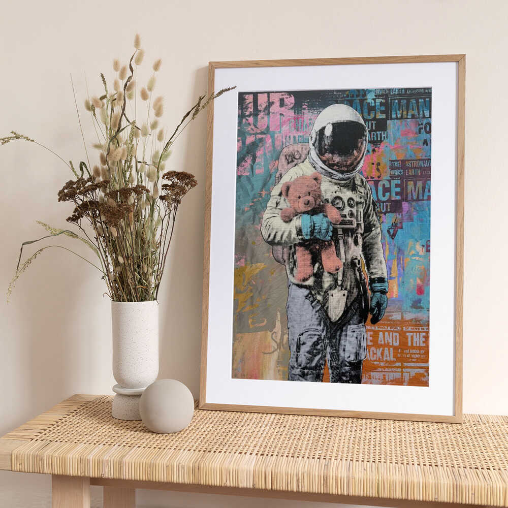 Space Man's Teddy - Art Print by Микола Курилюк