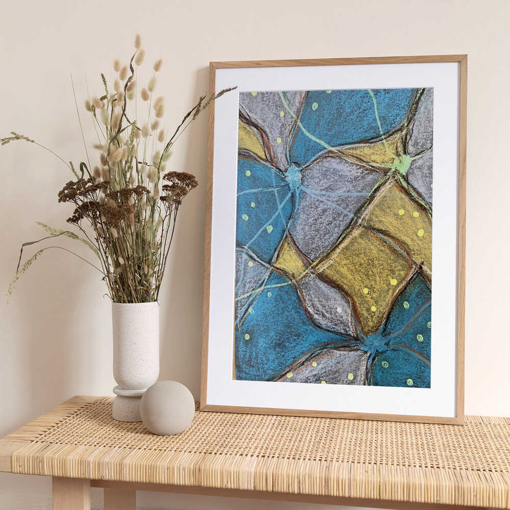 Vibrant Geometric Texture - Art Print by Berit Pihl