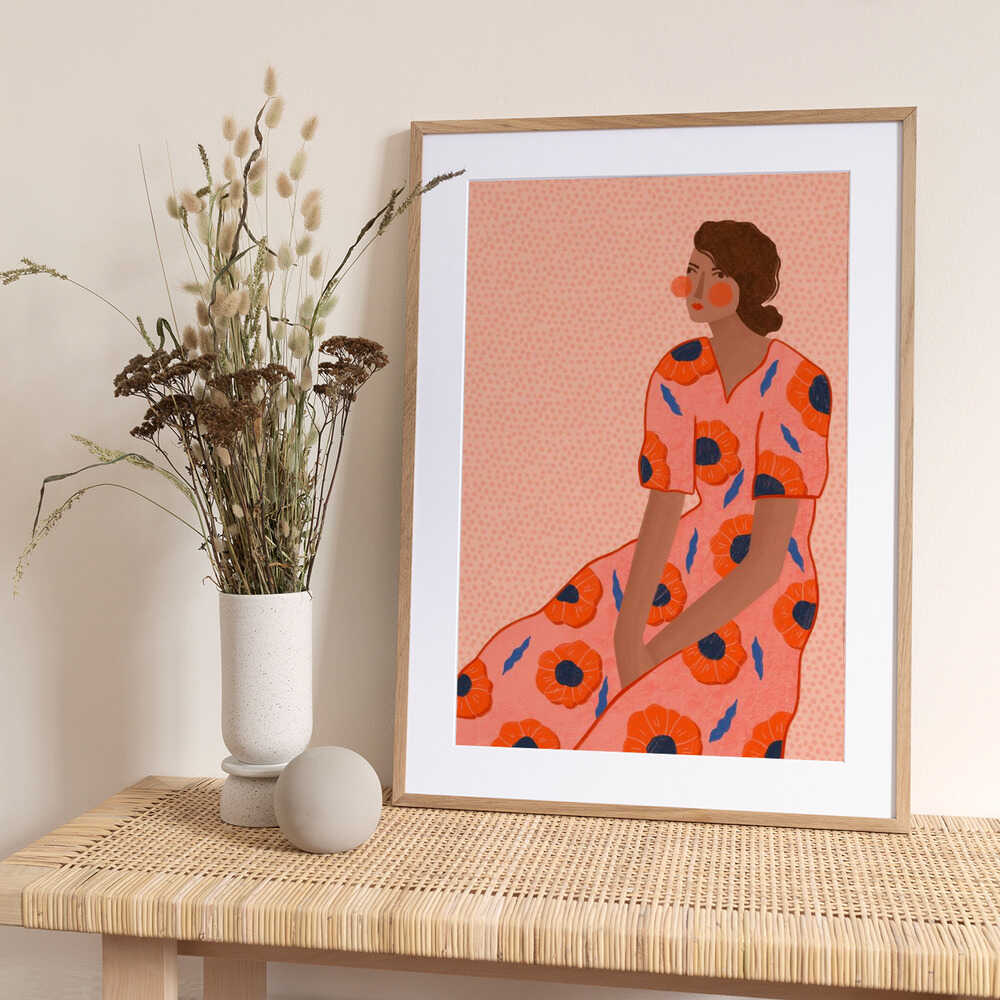 Stylish Poppy Portrait - Art Print by Bea Müller