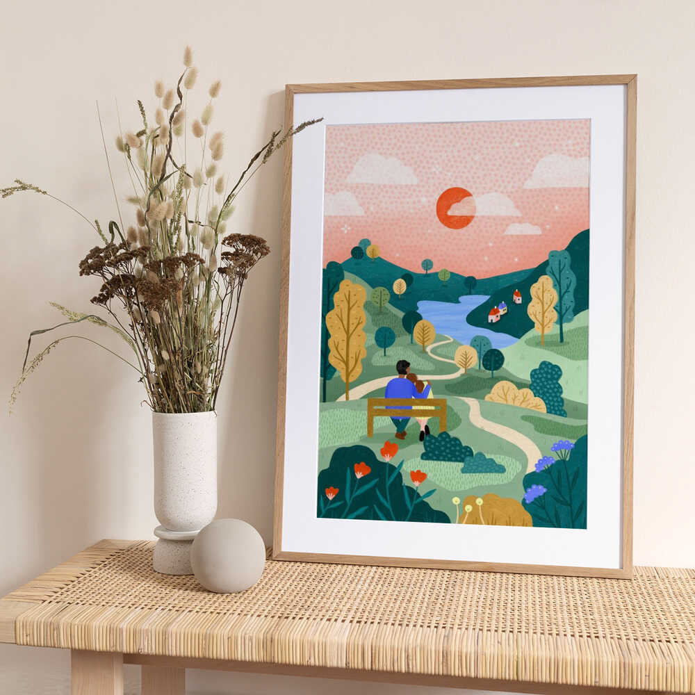 Couple's Peaceful Horizon - Art Print by Bea Müller