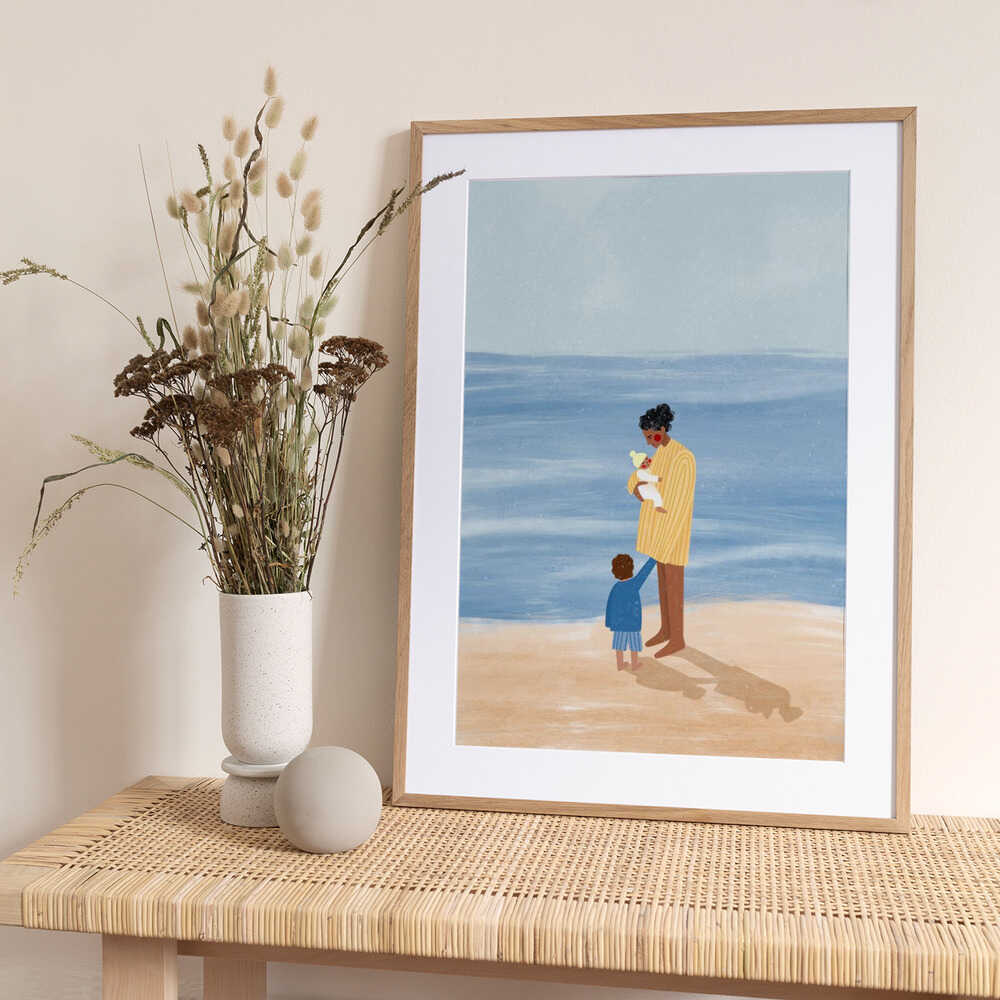 Family Beach Day - Art Print by Bea Müller