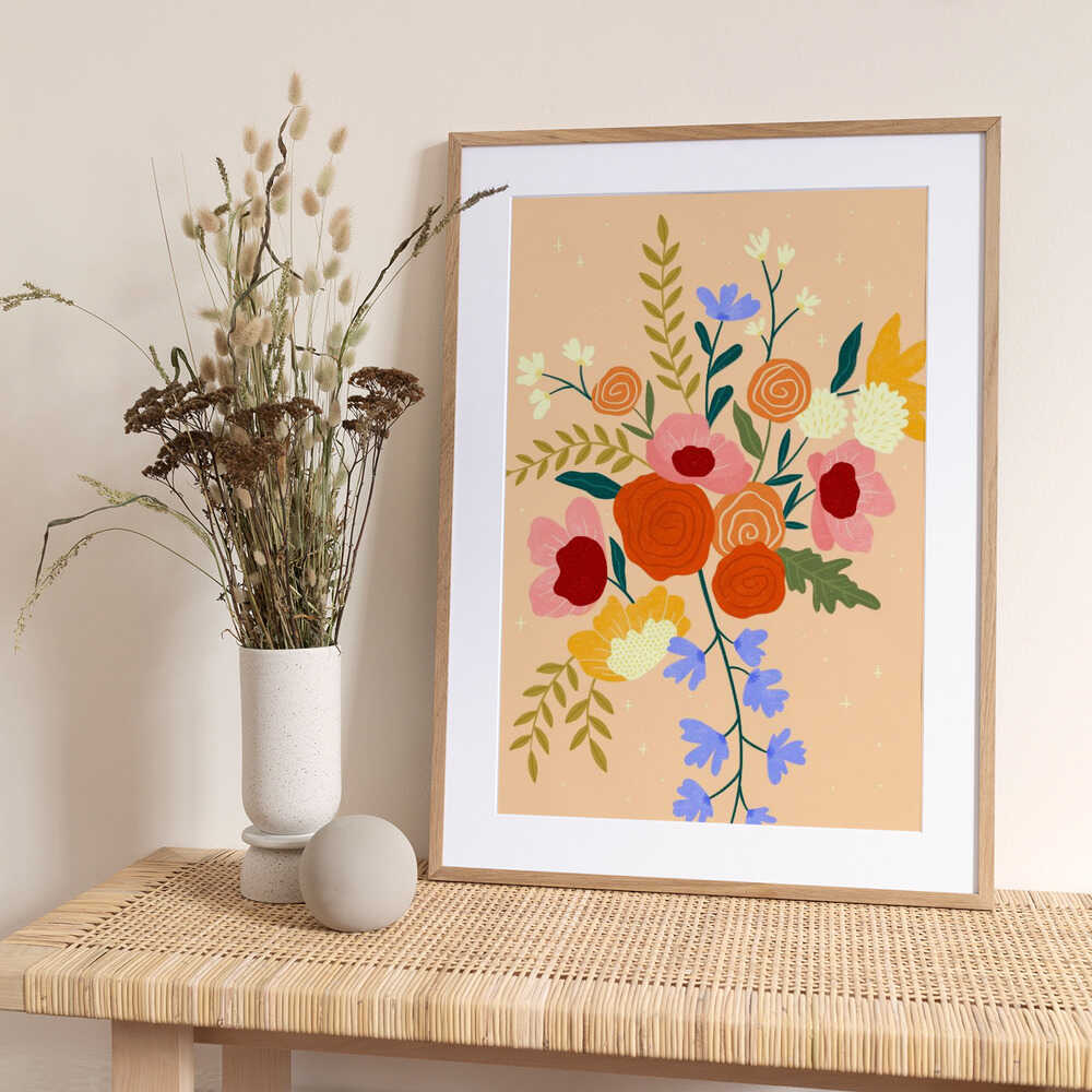 Colorful Floral Bouquet - Art Print by Bea Müller