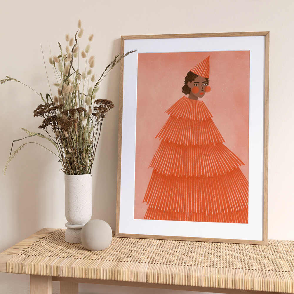 Orange Party Girl - Art Print by Bea Müller