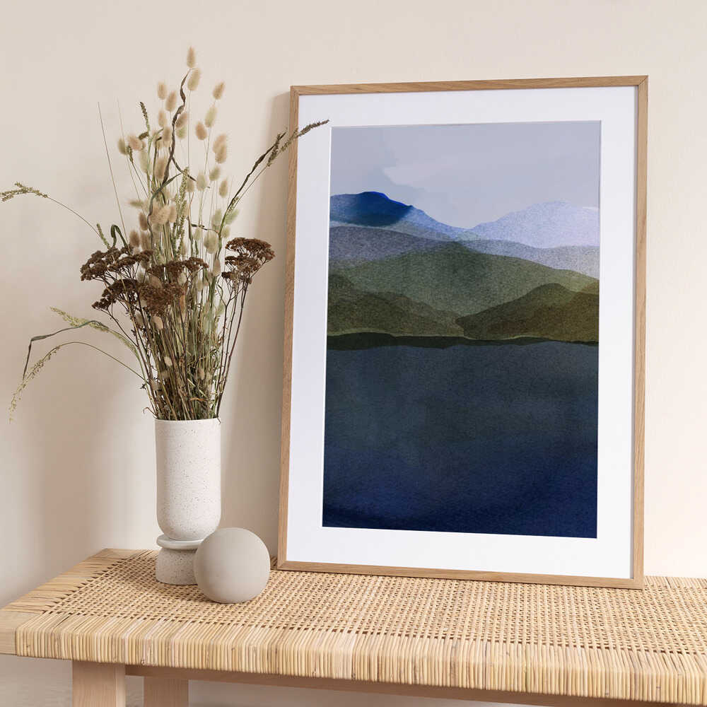 Layered Mountain Landscape - Art Print by cartissi