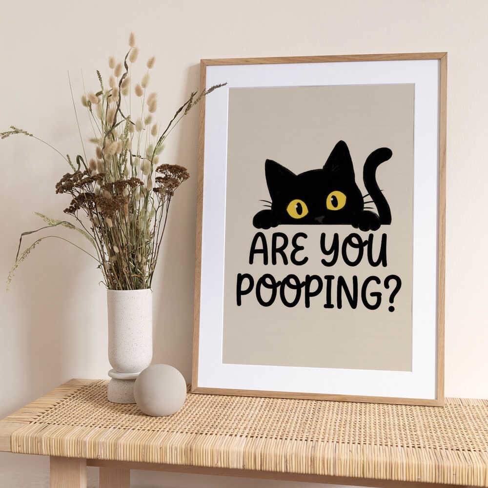 Funny Peeking Cat - Art Print by Melloi Art Prints