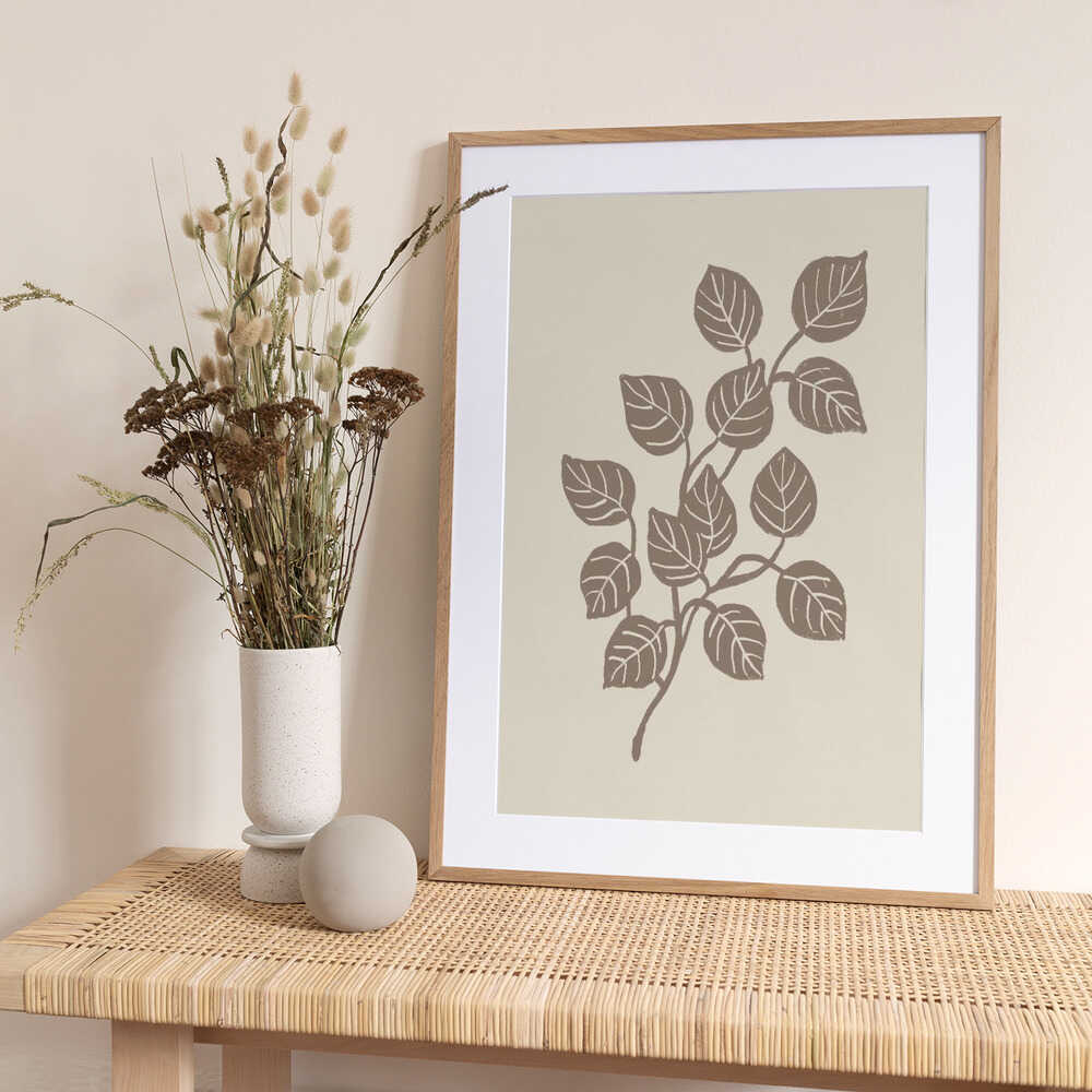Serene Leaf Branch - Art Print by Krisztina Jung