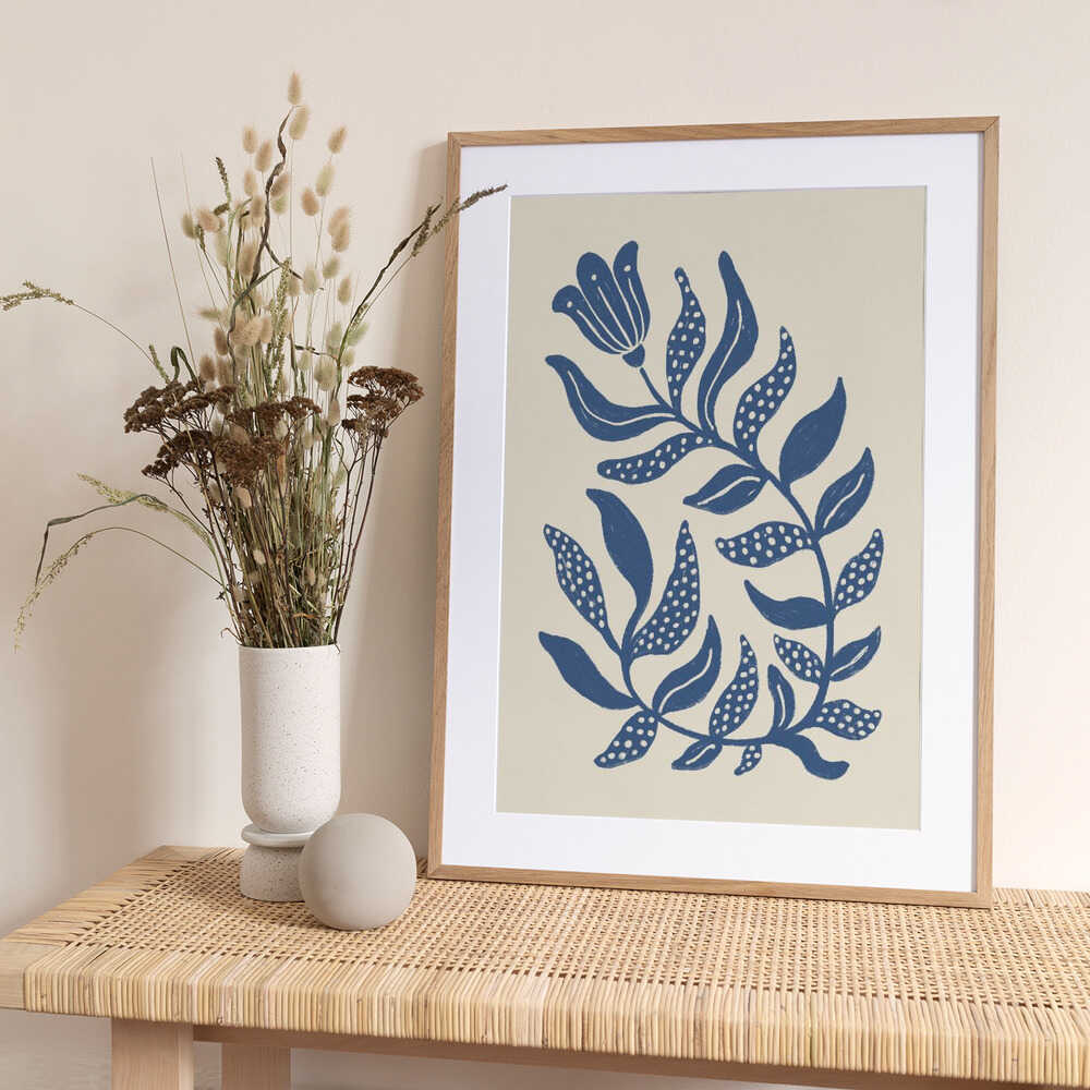 Blue Dotted Botanicals - Art Print by Krisztina Jung