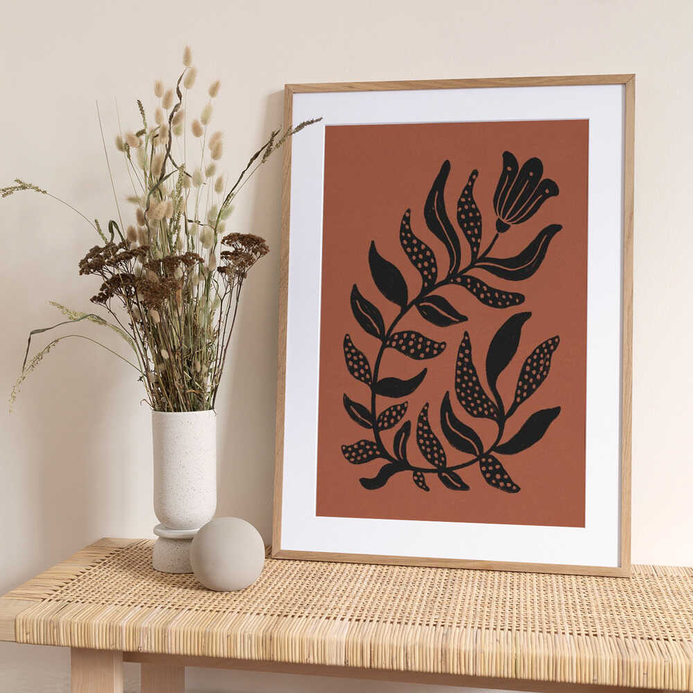 Earthy Botanical Bloom - Art Print by Krisztina Jung