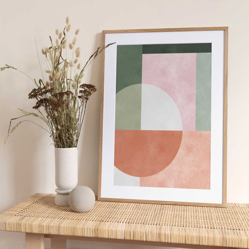 Muted Geometric Shapes - Art Print by Vitor Costa