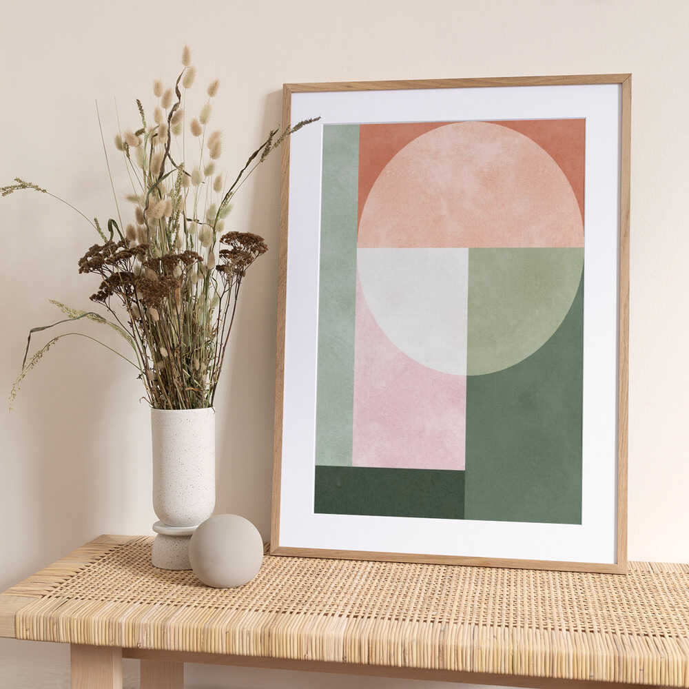 Earthy Geometric Circle - Art Print by Vitor Costa