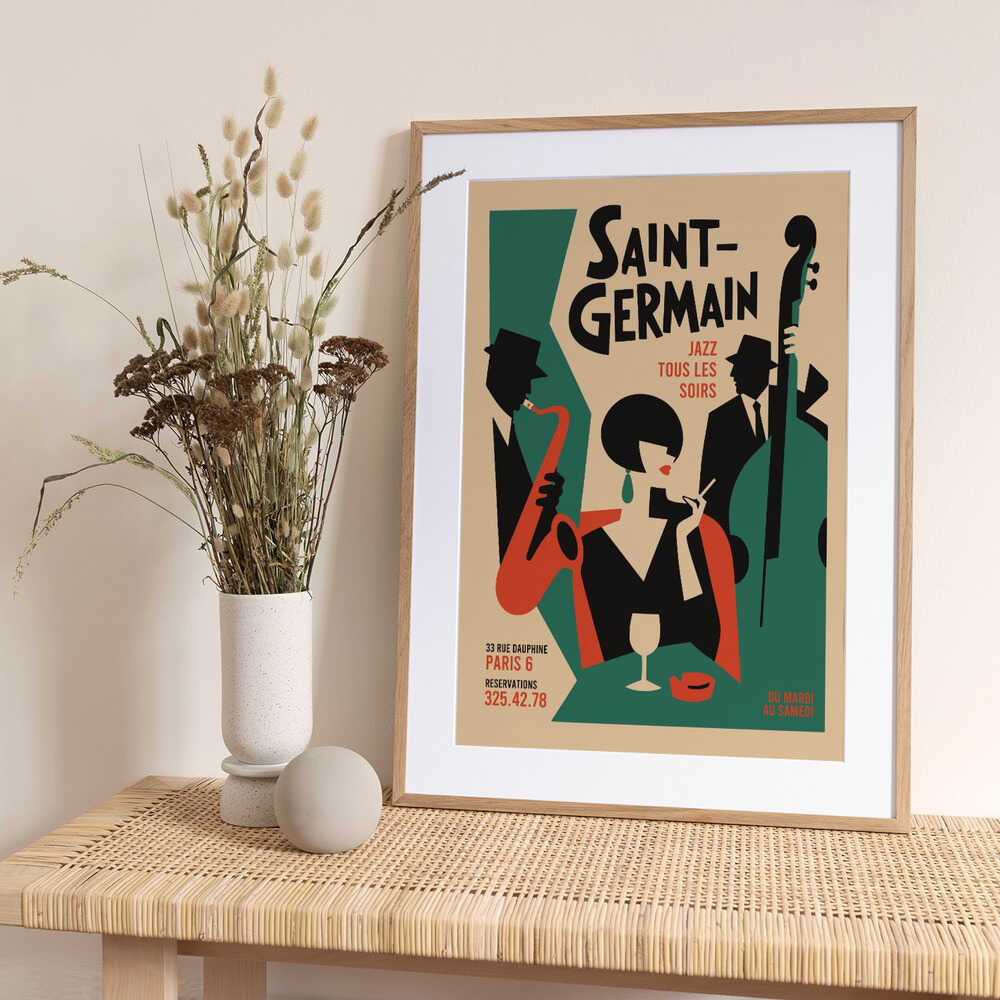 Art Deco Jazz Night - Art Print by Patryk Krygowski