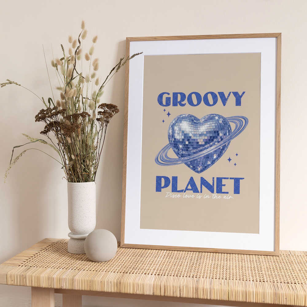 Groovy Disco Planet - Art Print by Melloi Art Prints