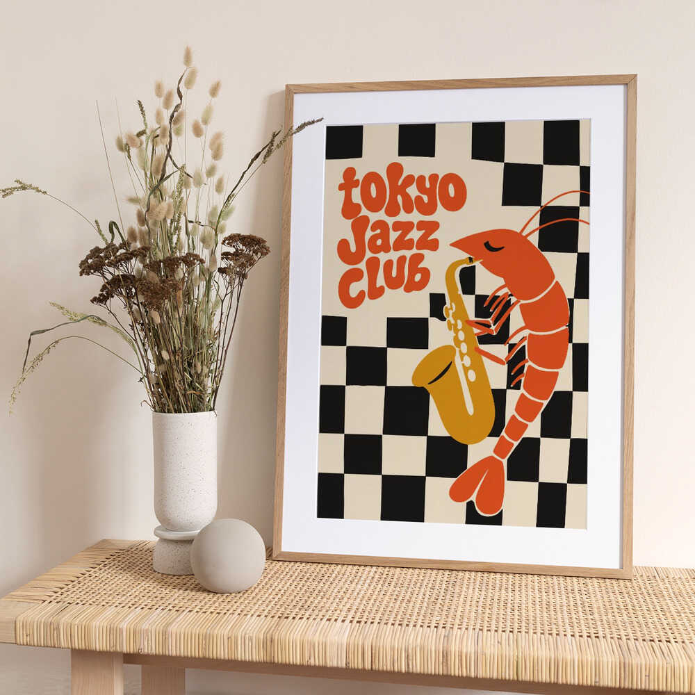 Tokyo Jazz Sax Shrimp - Art Print by Patryk Krygowski