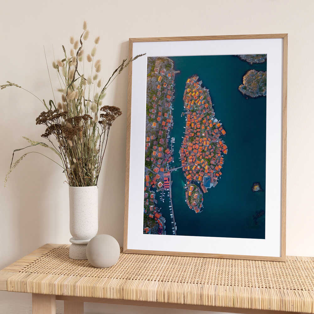 Vibrant Coastal Village - Art Print by Julien Pröpper