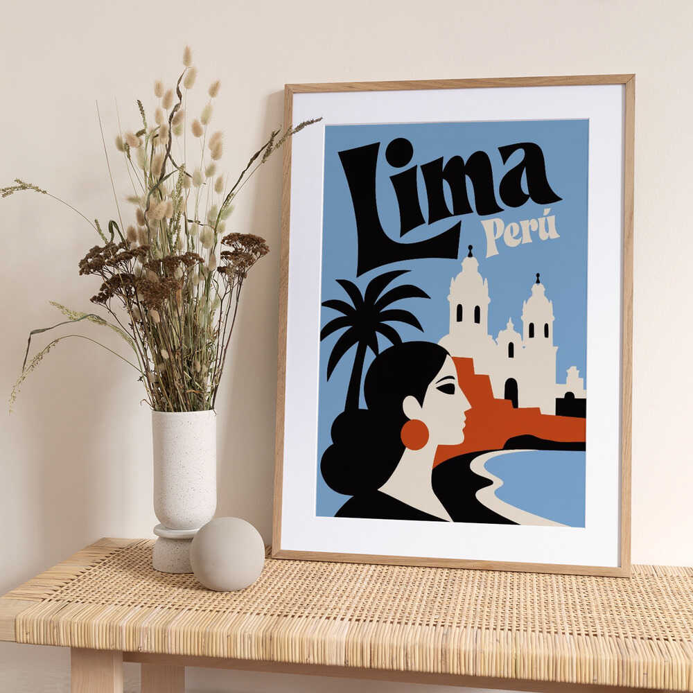 Lima Peru Retro Travel - Art Print by Patryk Krygowski