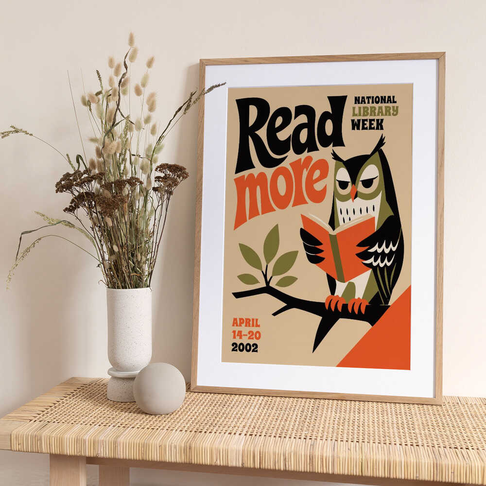 Wise Owl Reading - Art Print by Patryk Krygowski