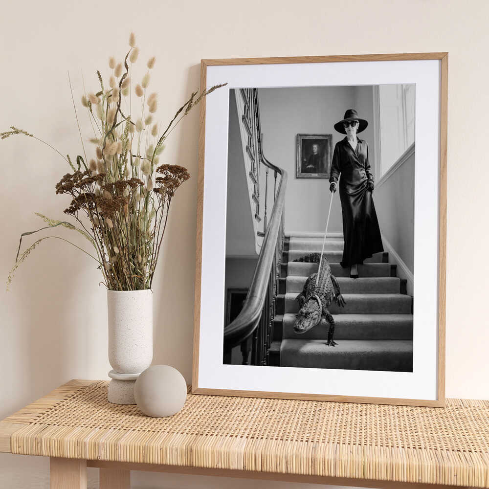 Elegant Alligator Staircase - Art Print by Andreas Magnusson
