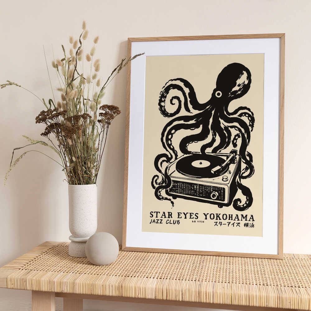 Octopus Jazz Turntable - Art Print by Patryk Krygowski