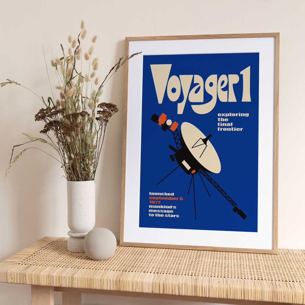 Retro Voyager Spacecraft - Art Print by Patryk Krygowski
