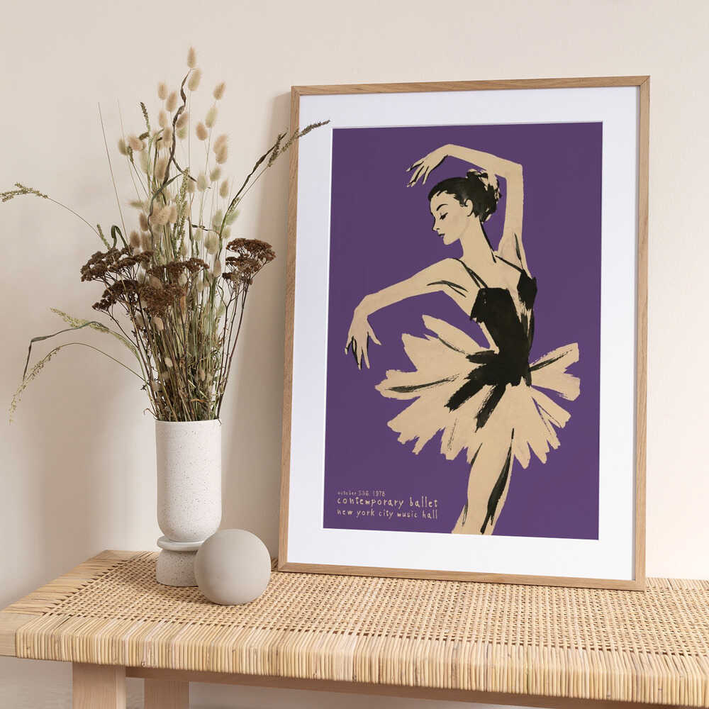 Graceful Ballerina Pose - Art Print by Patryk Krygowski