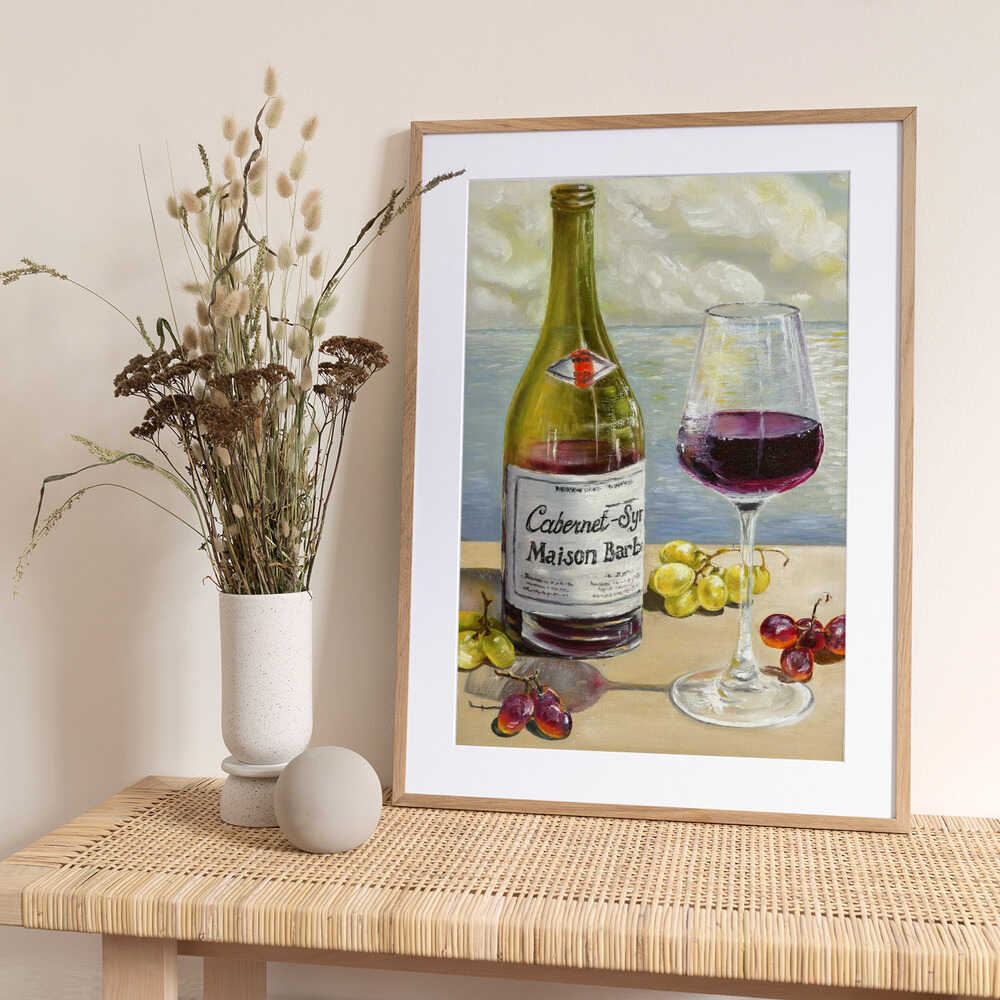Red Wine Still Life - Art Print by Marina Kozyr