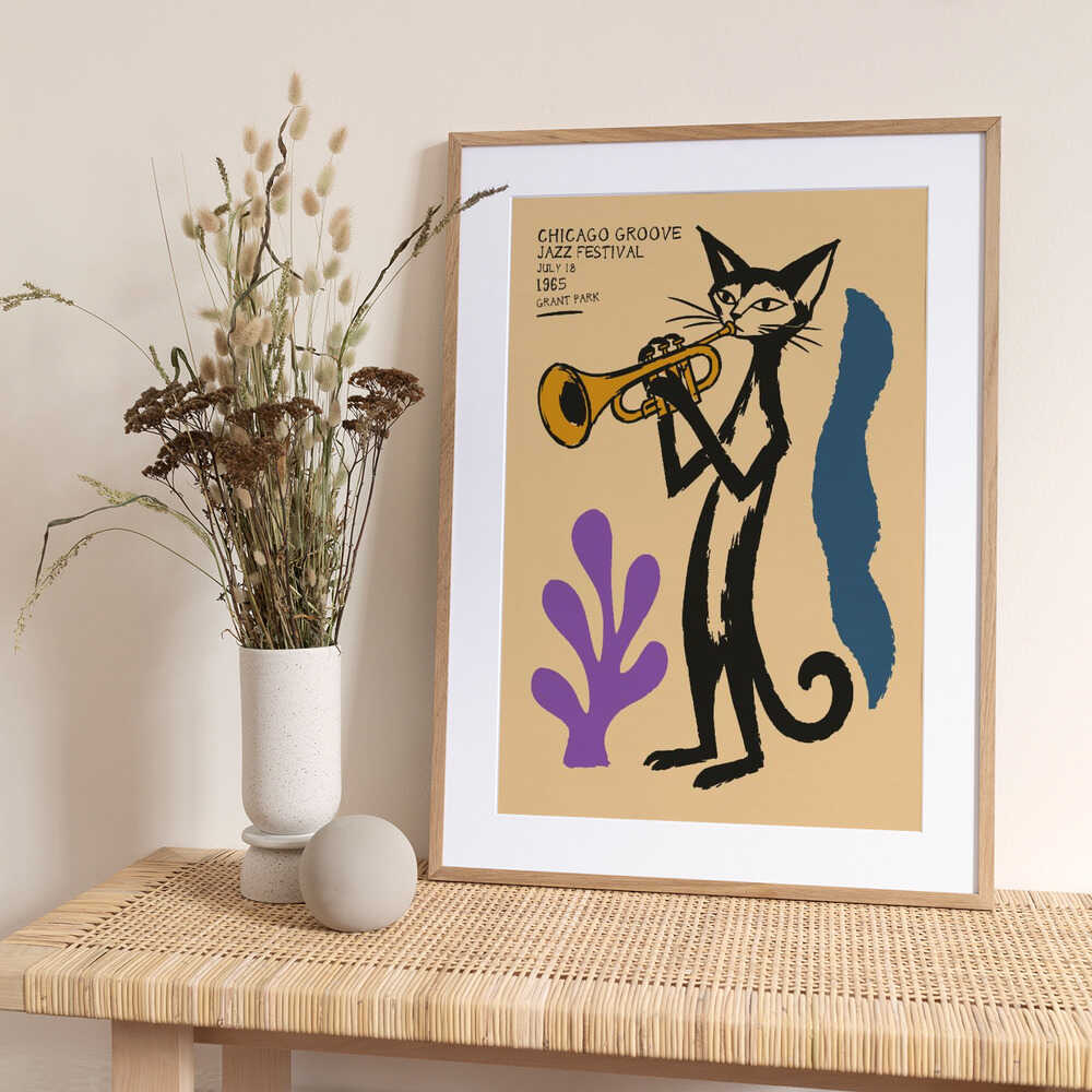 Cool Cat Jazz Trumpeter - Art Print by Patryk Krygowski
