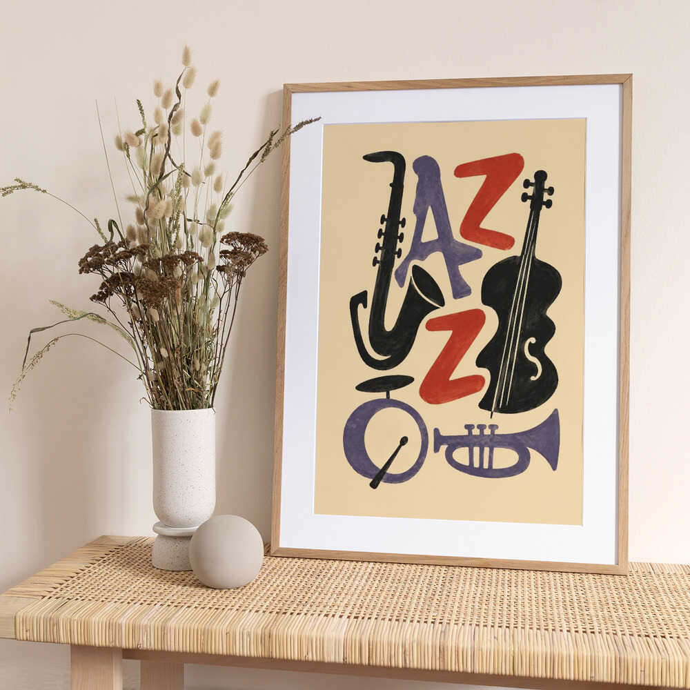 Vibrant Jazz Instruments - Art Print by Patryk Krygowski