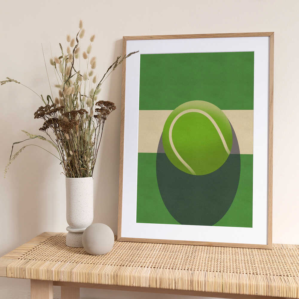 Green Court Tennis Ball - Art Print by Nicholas