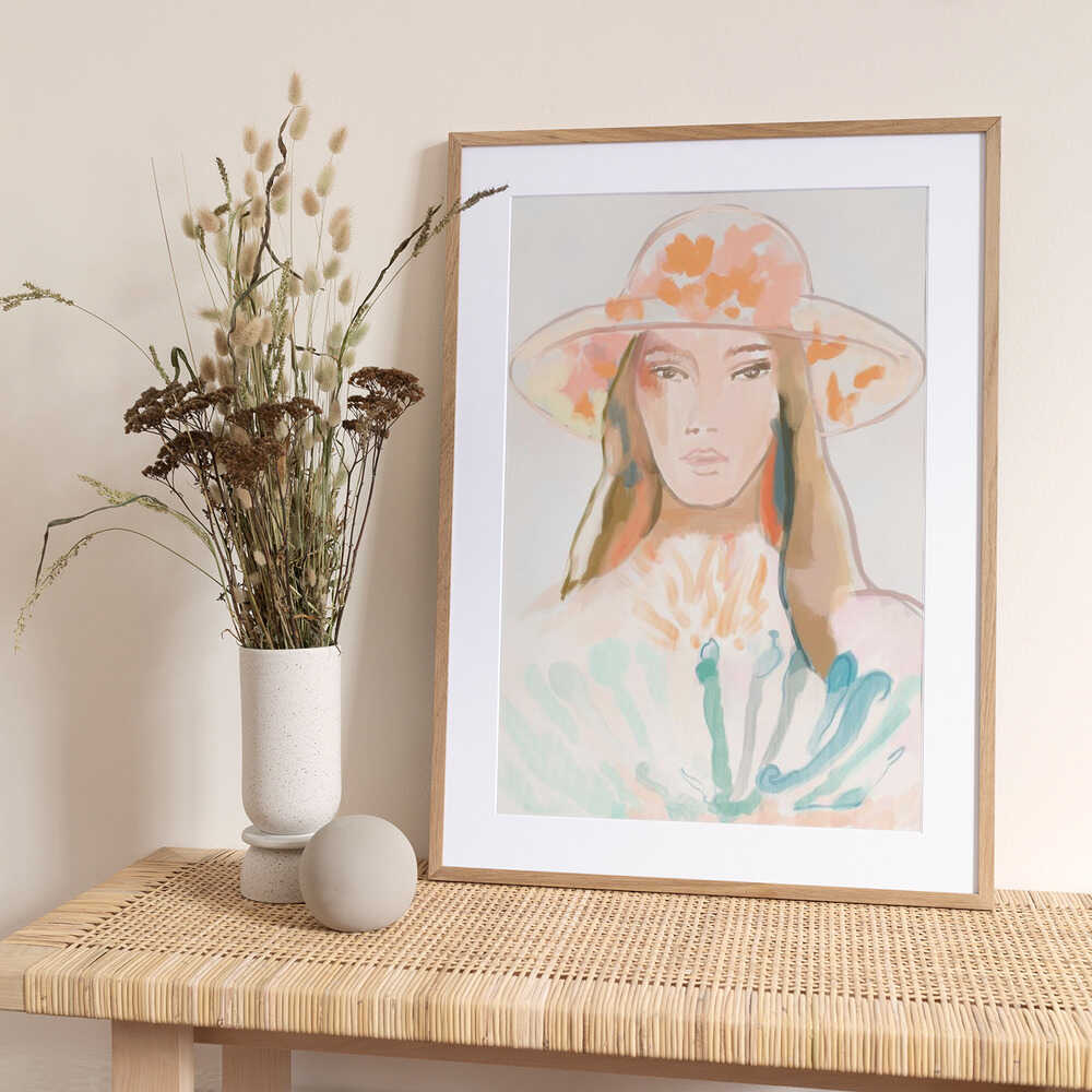 Serene Floral Portrait - Art Print by Beate Tubach