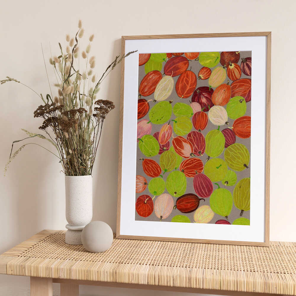 Colorful Gooseberries - Art Print by Viktoriia Saunina