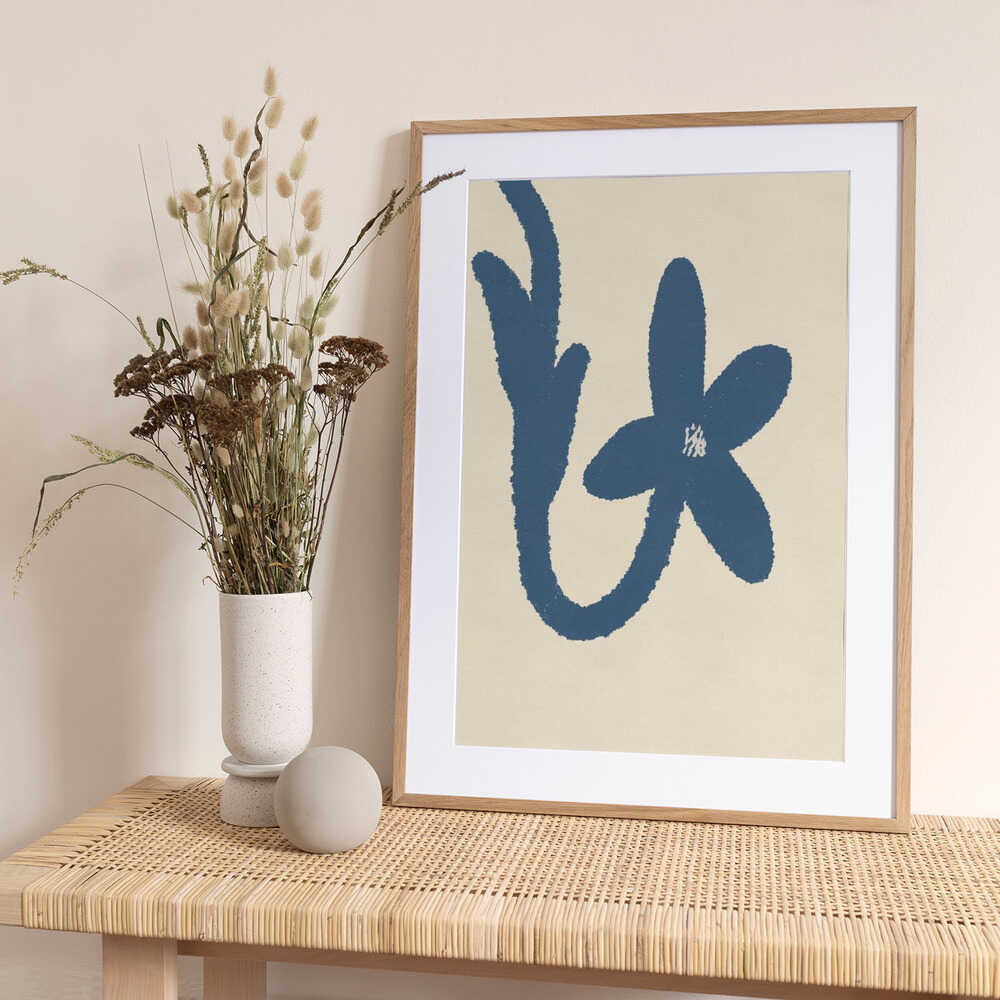 Simple Blue Floral - Art Print by Nicholas