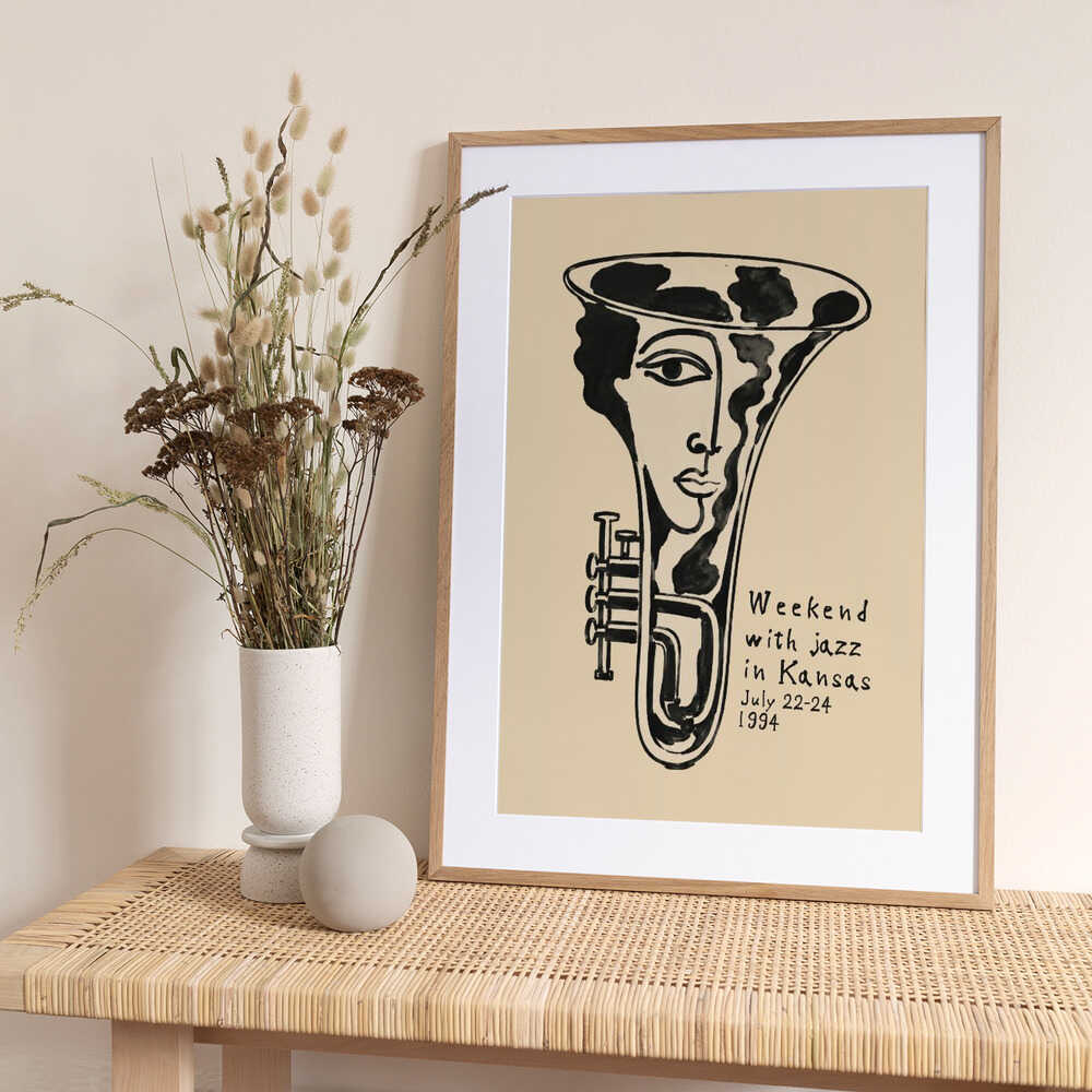 Surreal Jazz Portrait - Art Print by Patryk Krygowski