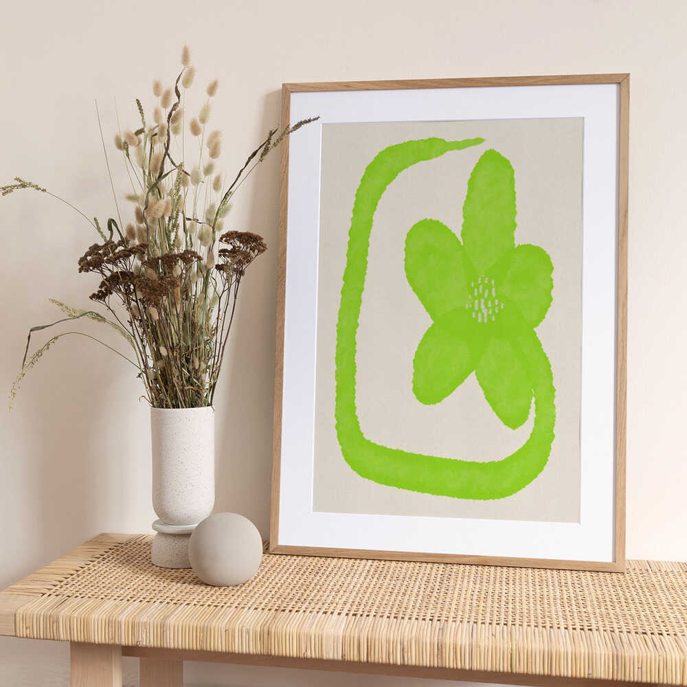 Green Abstract Bloom - Art Print by Nicholas