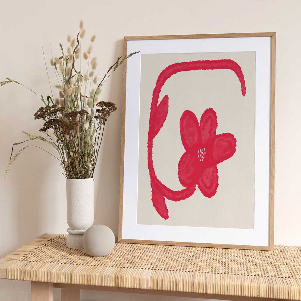 Red Abstract Bloom - Art Print by Nicholas